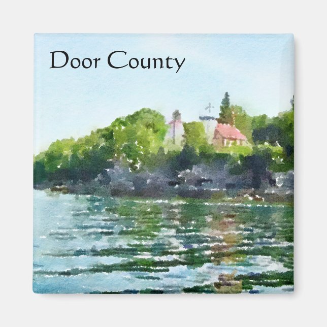 Sherwood Point Watercolor Door County Magnet (Framsidan)
