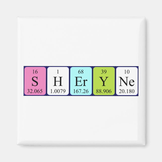 Sheryne periodisk bord namn magnet (Framsidan)