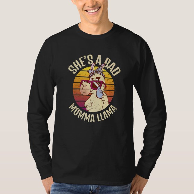 She's A Bad Momma Llama Animal Fur Alpaca Wool T Shirt (Framsida)
