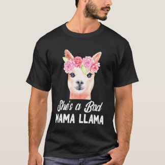 Shes a Bad Momma Llama Mamma Womens Mamma Llama T Shirt