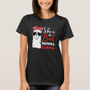 Shes A Bad Momma Llama Mors dag Mamma Mamma Grandm T Shirt