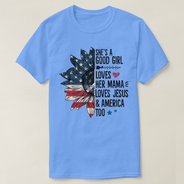 Shes A Bra Girl Kärlek Hennes Mamma Kärlek Jesuss  T Shirt (Design framsida)