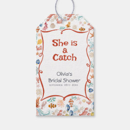 She's a Catch Bridal Shower Thank You Favor Presentetikett