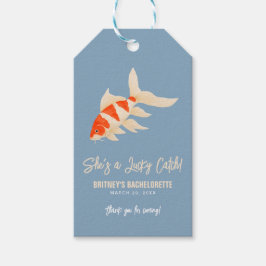 She's A Lucky Catch Koi Fish Bachelorette Favor Presentetikett