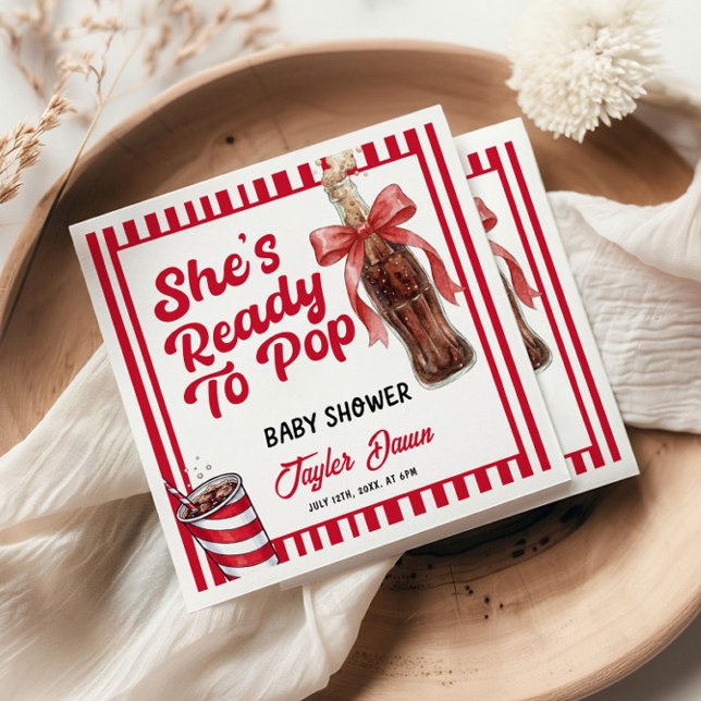 She's about to pop Baby Shower Pappersservett (Skapare uppladdad)