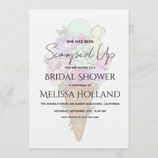 She's Been Scooped Up Ice Cream Bridal Shower Inbjudningar