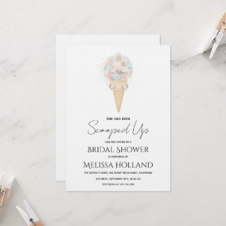 She's Been Scooped Up Ice Cream Bridal Shower Inbjudningar