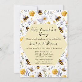 She's Found Her Honey Bees Floral Bridal Shower Inbjudningar