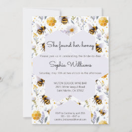 She's Found Her Honey Bees Floral Bridal Shower Inbjudningar