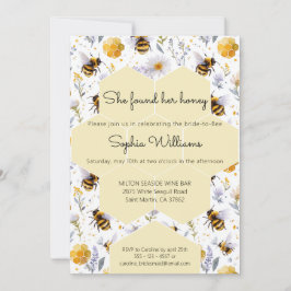 She's Found Her Honey Bees Floral Bridal Shower Inbjudningar