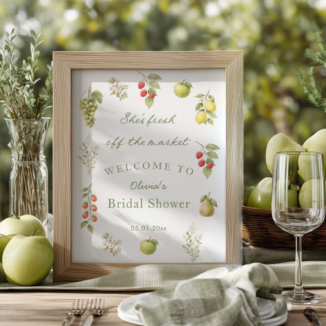 She's fresh off the market bridal shower welcome poster (Skapare uppladdad)