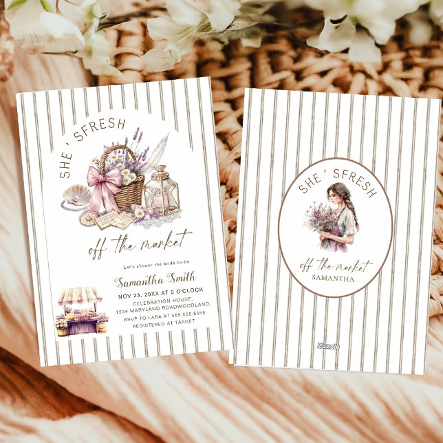She's Fresh Off the Market Floral Bridal Shower Inbjudningar (Skapare uppladdad)
