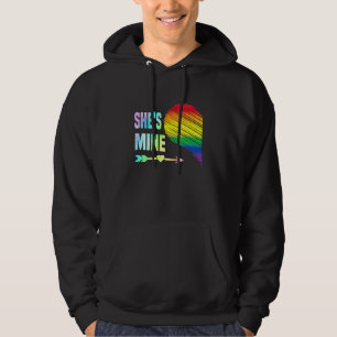 Shes Mine Couple Heart Pride Lgbt Lesbisk Gay Matc Hoodie