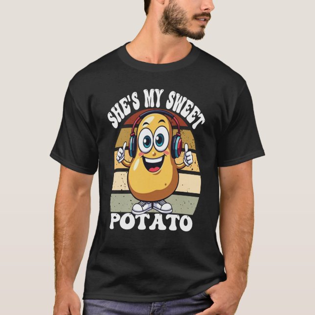 She's my sweet potato Cartoon Character with Headp T Shirt (Framsida)