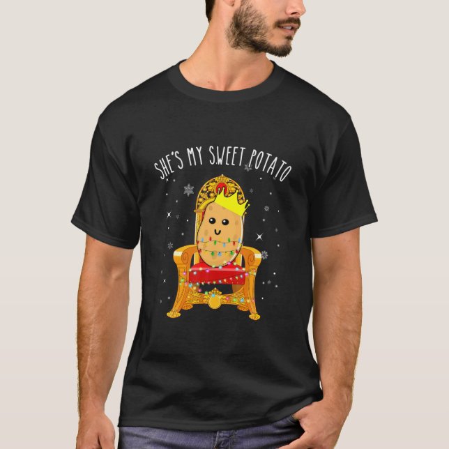 She's My Sweet Potato Funny Matching Couple T Shirt (Framsida)