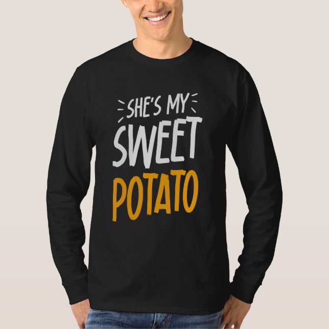 She's My Sweet Potato I YAM Couple's Matching Than T Shirt (Framsida)
