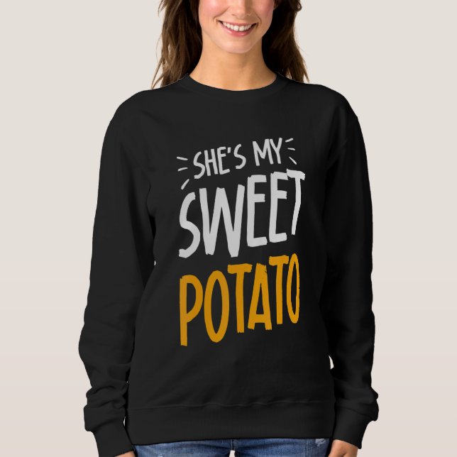 She's My Sweet Potato I YAM Couple's Matching Than T Shirt (Framsida)