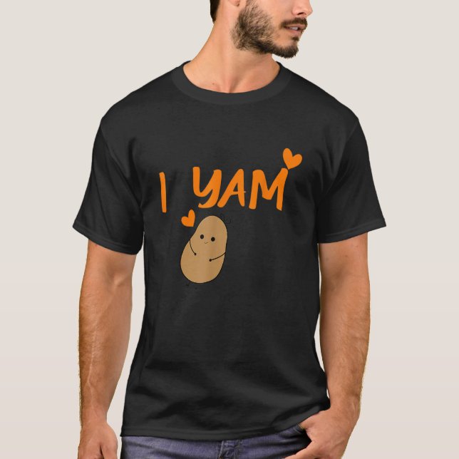 She's My Sweet Potato I Yam Set Couples Thanksgivi T Shirt (Framsida)