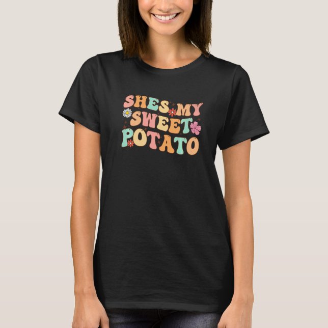 Shes My Sweet Potato I Yam Set Thanksgiving Couple T Shirt (Framsida)