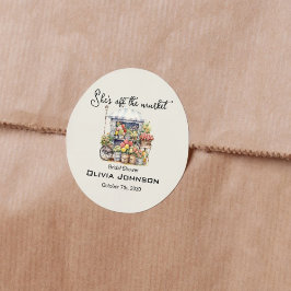 She's off the Market Chic Farm Stand Bridal Shower Runt Klistermärke