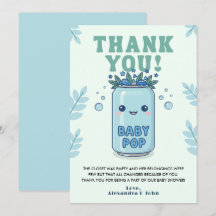 She's Ready to Pop Baby Shower Boho Blue Kawaii