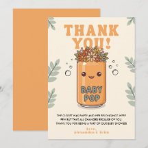 She's Ready to Pop Baby Shower Boho Orange Kawaii