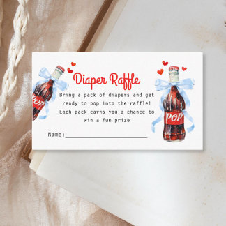 She's Ready to Pop Baby Shower Diaper Raffle Tilläggskort