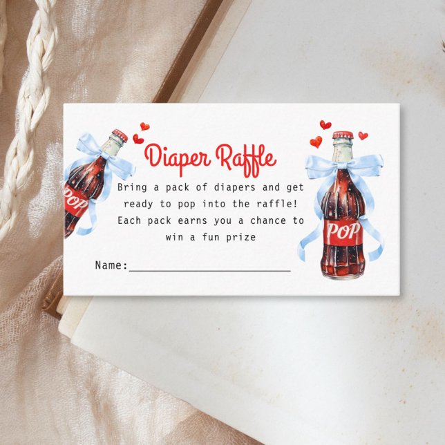She's Ready to Pop Baby Shower Diaper Raffle Tilläggskort (She's ready to pop diaper raffle baby shower enclosure card)