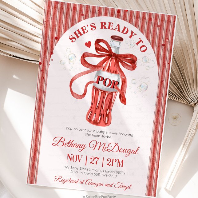 She's Ready To Pop Baby shower Inbjudningar (BabyShower, ShesReadyToPop, PregnancyParty, BabyOnTheWay, MomToBe, GenderNeutralBabyShower, CuteBaby)