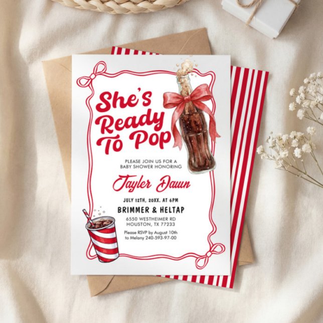 She's Ready to Pop Baby Shower Invitation  Inbjudningar (Skapare uppladdad)