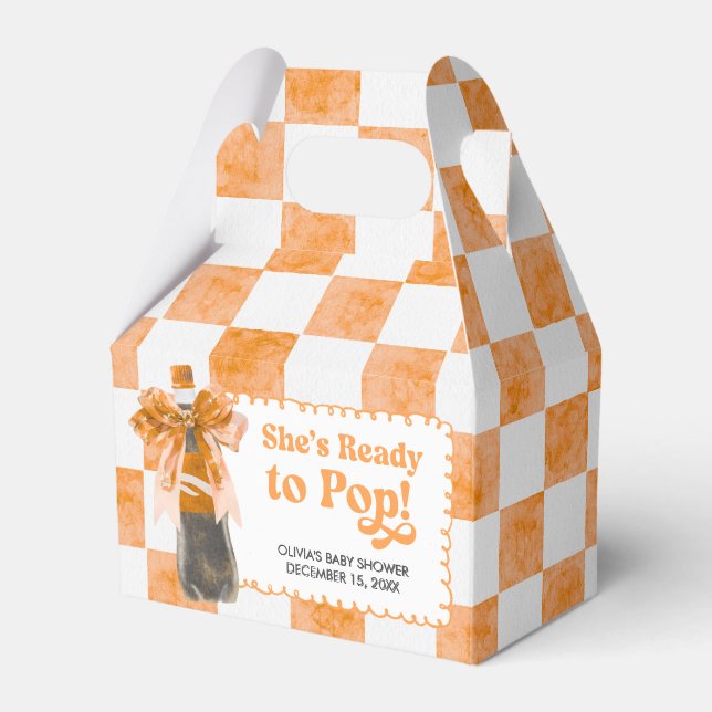 She's Ready to Pop Baby Shower Presentaskar (Framsidan Sidan)