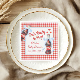 She's Ready to Pop Baby Shower | Red Gingham Pappersservett