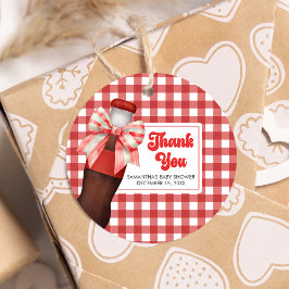 She's Ready to Pop Baby Shower Round Gåvor Etiketter