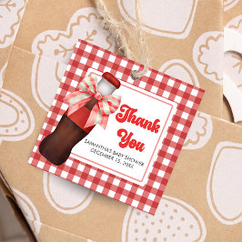 She's Ready to Pop Baby Shower Square Gåvor Etiketter