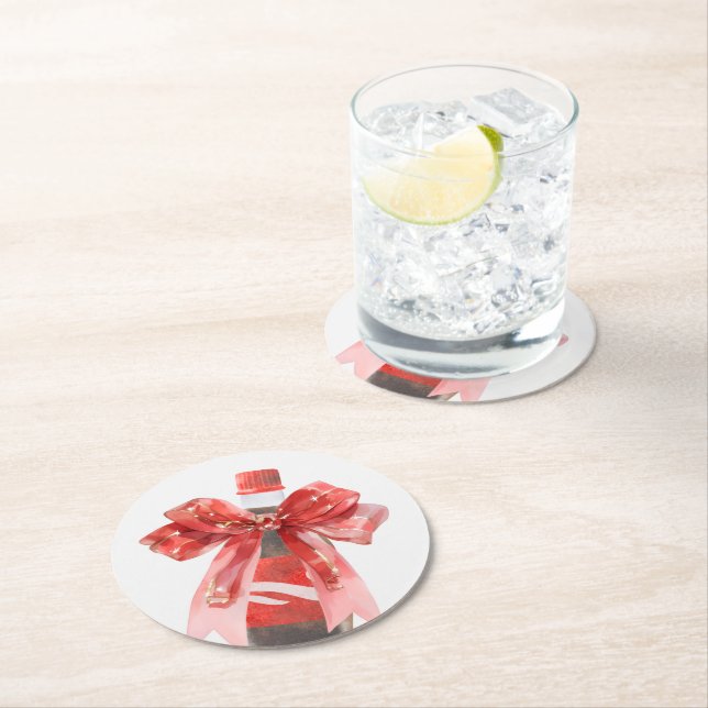 She's Ready to Pop Baby Shower Underlägg Papper Rund (Insitu)