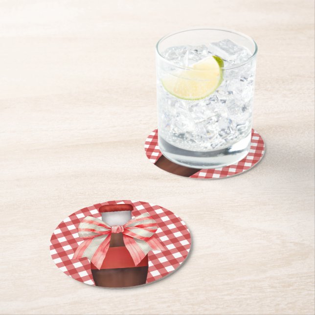 She's Ready to Pop Baby Shower Underlägg Papper Rund (Insitu)