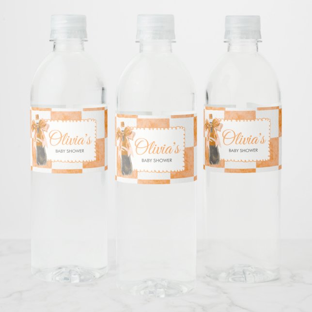She's Ready to Pop Baby Shower Vattenflaskor Etikett (Flaskor)