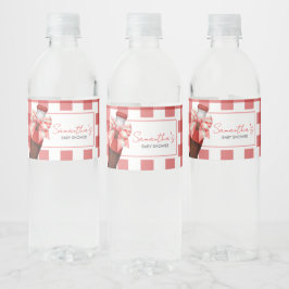 She's Ready to Pop Baby Shower Vattenflaskor Etikett