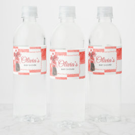 She's Ready to Pop Baby Shower Vattenflaskor Etikett