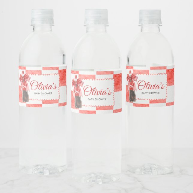 She's Ready to Pop Baby Shower Vattenflaskor Etikett (Flaskor)
