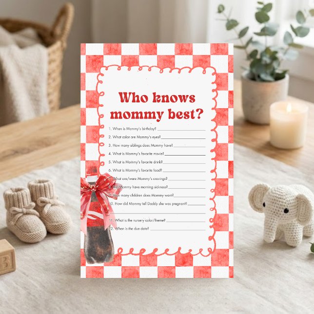 Shes Ready to Pop Baby Shower Who Knows Mommy Game (She's Ready to Pop Cola Baby Shower Who Knows Mommy Best Game)