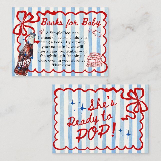 She's Ready to Pop Coquette Books for Baby Tilläggskort (Fram/baksida)