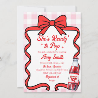 She's Ready to Pop Soda Baby Shower Invitation Inbjudningar