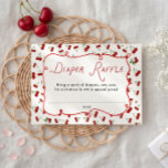 She's the Cherry on top Diaper Raffle  Tilläggskort<br><div class="desc">Encourage guests to bring diapers for a chance to win a prize with this editable cherry themed diaper raffle ticket card.</div>
