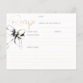 She's Tying the Knot Black Bow Bridal Recipe Card