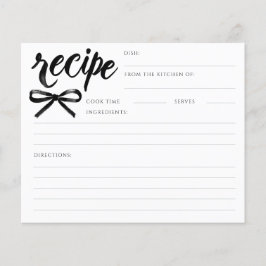 She's Tying the Knot Black Bow Bridal Recipe Card