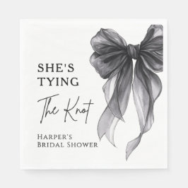 She's Tying The Knot Black Bow Bridal Shower Pappersservett