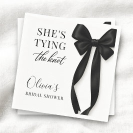 She's Tying The Knot Black Bow Party Pappersservett