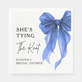 She's Tying The Knot Blue Bow Bridal Shower Pappersservett