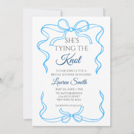 Shes Tying the Knot - Blue Bridal Shower Invite Inbjudningar
